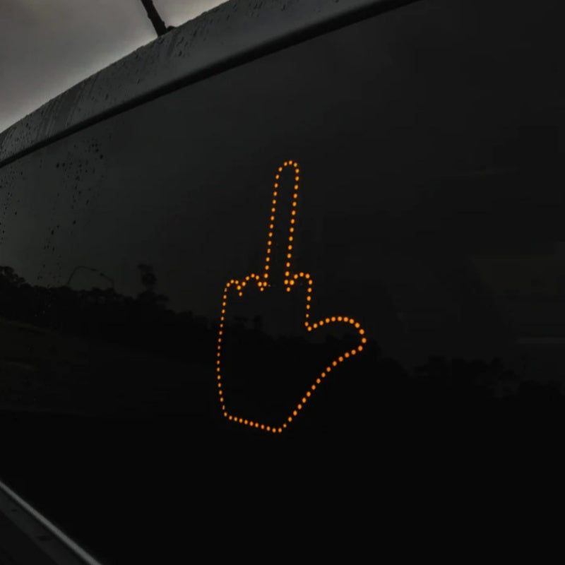 Funny New LED  Light Car Finger Light With Remote Road Rage Signs Middle Finger Gesture
