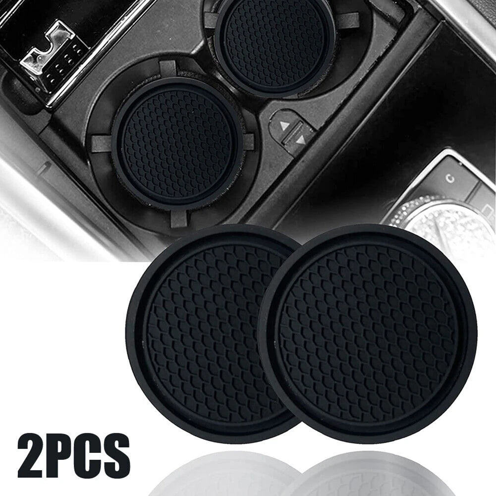 2pcs Black Car Auto Cup Holder Anti Slip Pads Interior Accessories