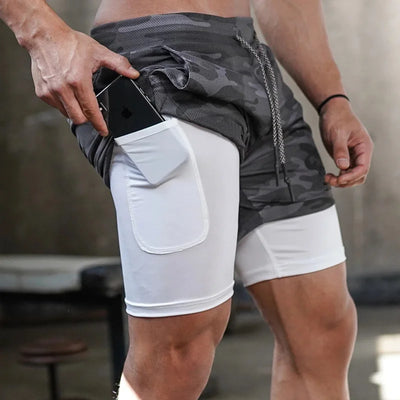 Shorts 2 In 1  Workout Training Gym Fitness Jogging Short Pants
