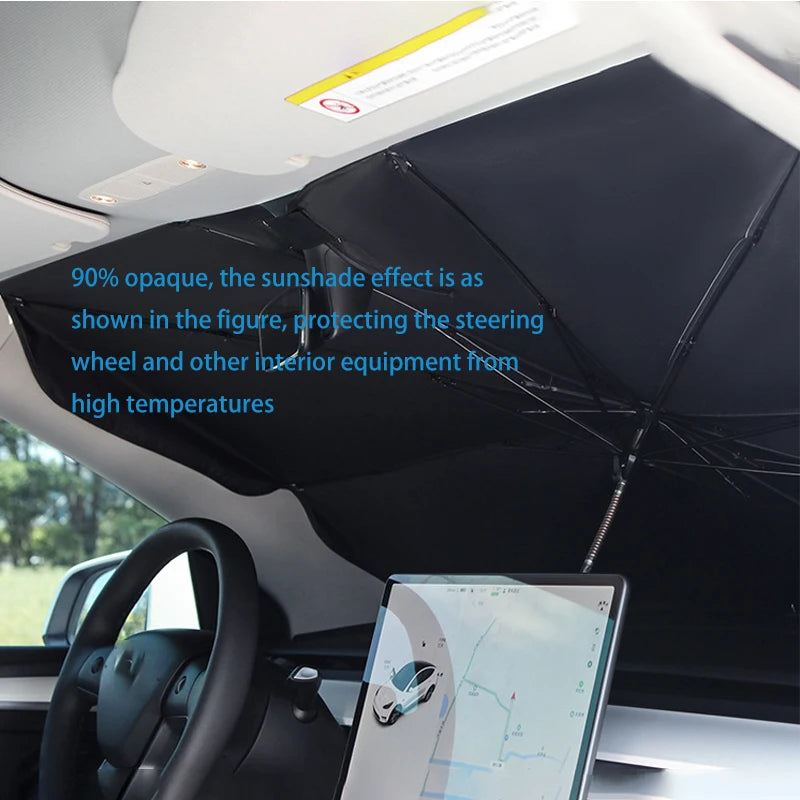 Car sunshade retractable sunscreen heat insulation front windshield parasol