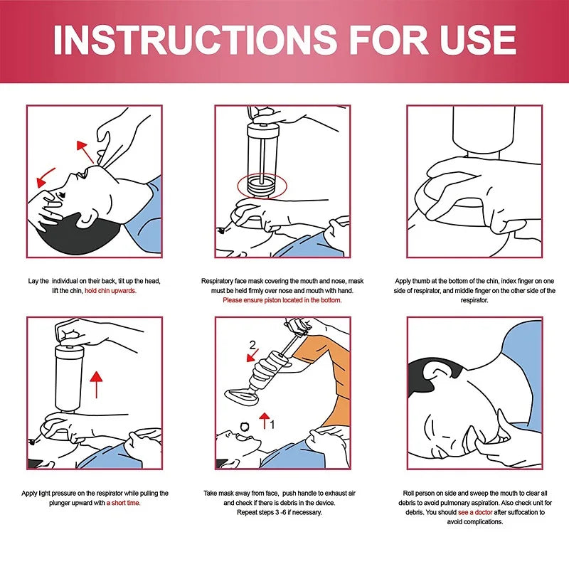 Choking Emergency Life Saving Suction Vac Anti Choke Device First Aid Kit for Kids Adults