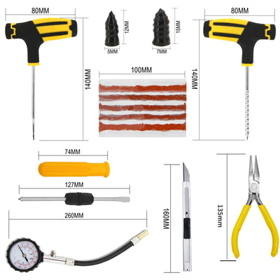 Car Tire Repair Kit Puncture Plug Tools for Tyre Puncture Emergency