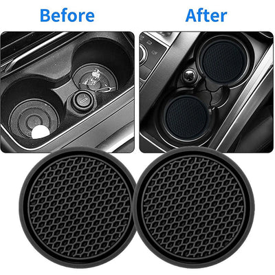 2pcs Black Car Auto Cup Holder Anti Slip Pads Interior Accessories