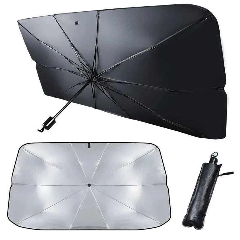 Car sunshade retractable sunscreen heat insulation front windshield parasol