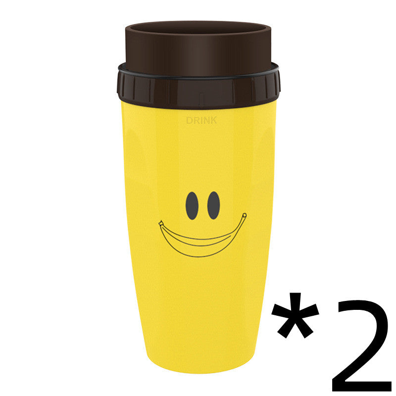 No Cover Twist Cup Travel Portable Cup Double Insulation Tumbler Straw Sippy Water Bottles